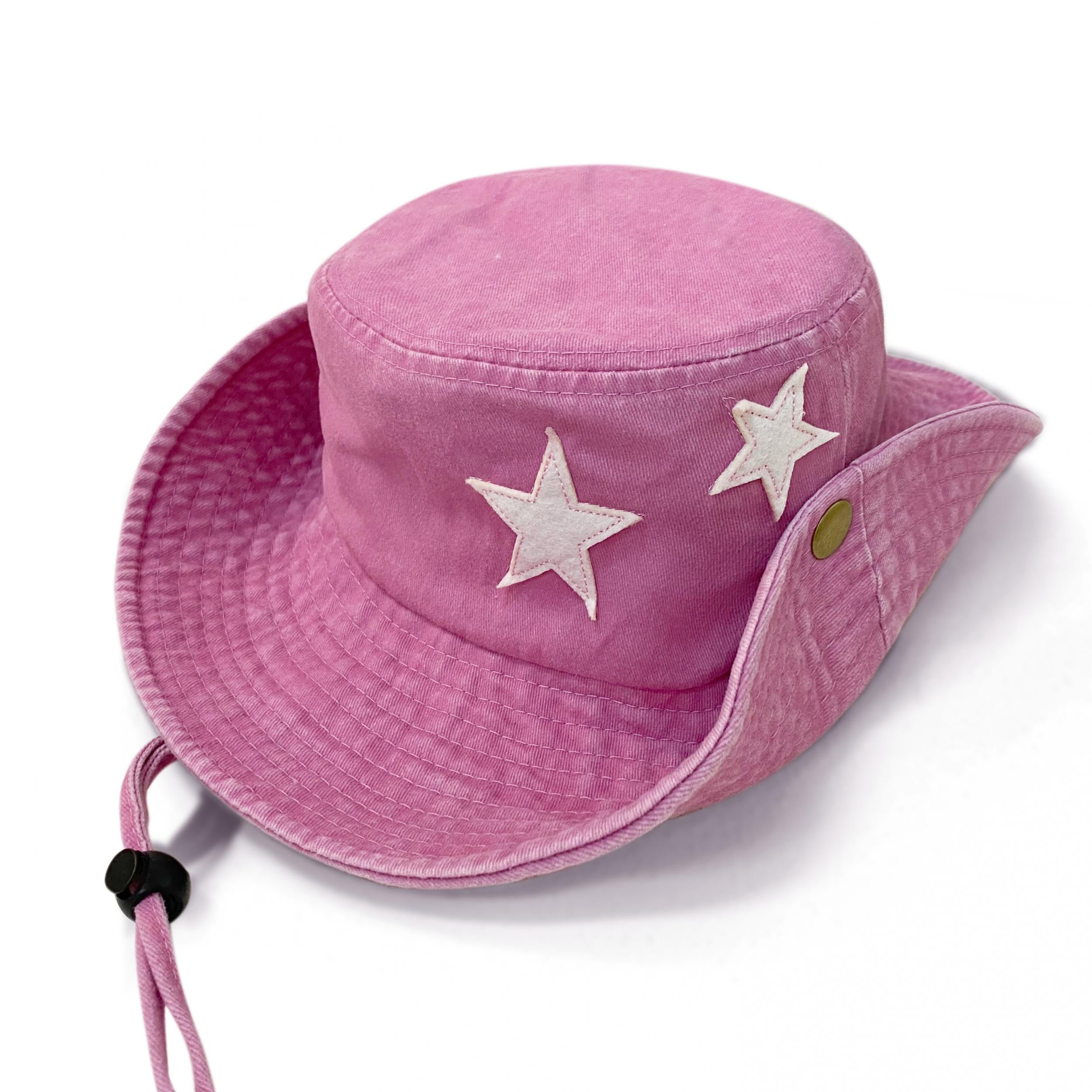 Vintage Star Patch Bucket Hat Washed Distressed Cowboy Boonie Hats