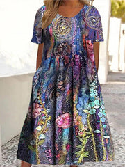 Floral Print Dress with Pockets