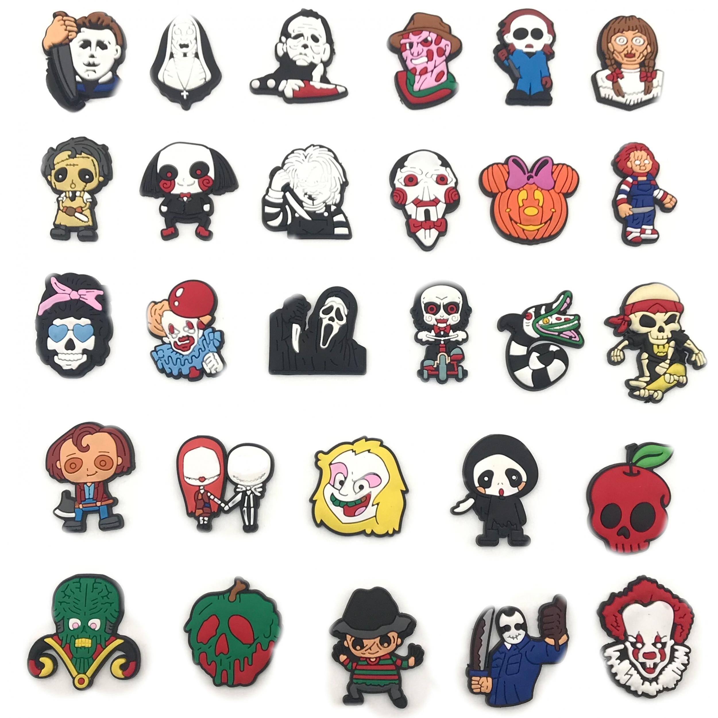 28pcs Horror Skull Pattern Charms For Clogs PVC Shoes