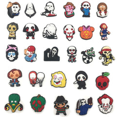 28pcs Horror Skull Pattern Charms For Clogs PVC Shoes