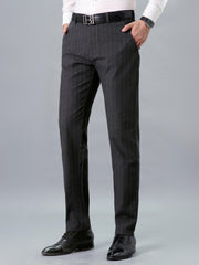 Men's Casual Straight Leg Trousers with Pockets
