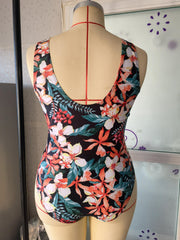 Boho Swimsuit Tropical Print One Piece Bathing Suit
