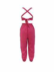 Waffle Tank Jogger Jumpsuit Cross Tie Back for Spring & Summer