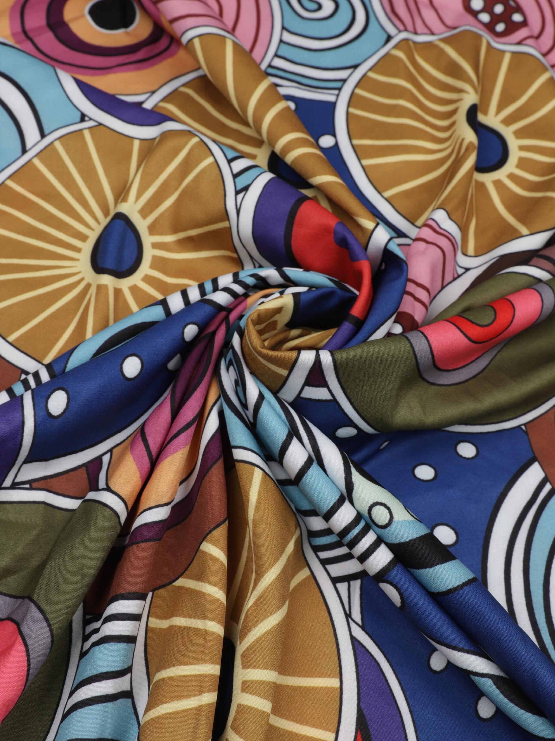 Geometric Print V Neck Harem Jumpsuit