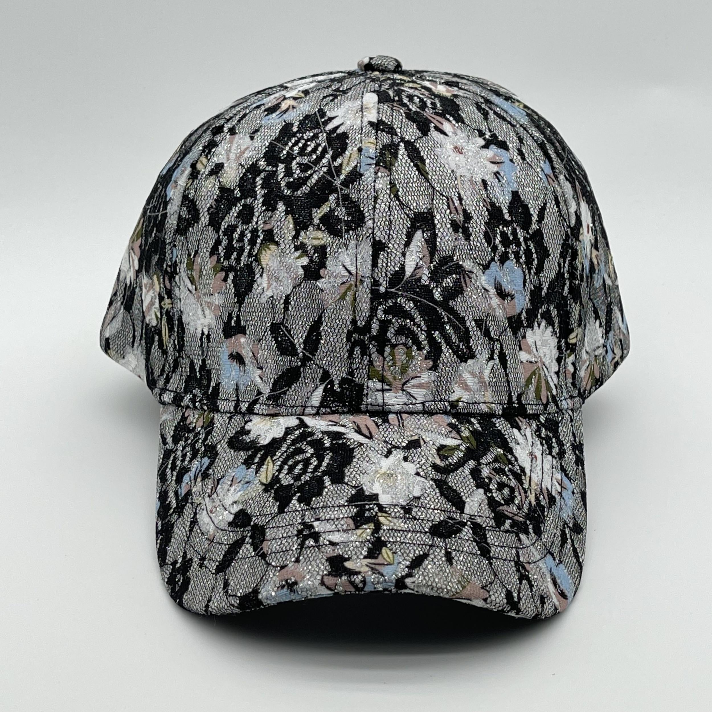 Glitter Floral Embroidery Baseball Cap Lace Breathable Dad Hats For Women