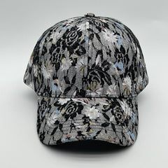 Glitter Floral Embroidery Baseball Cap Lace Breathable Dad Hats For Women