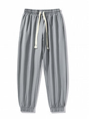 Men's Drawstring Plain Loose Jogger Pants Comfy Casual Light Trousers