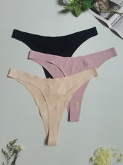 3 Pack Plus Size Seamless Low Rise Panties Set