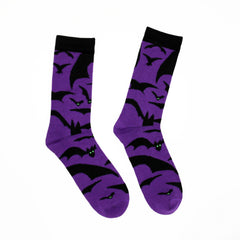 Bat Pattern Socks Halloween Comfy & Funny Mid Tube Socks Women's Stockings