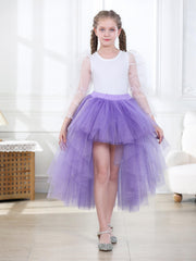 Girls High Waist Steampunk Gothic Tutu Skirt For Party Dance