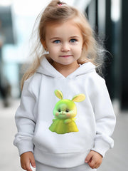 Bunny Graphic 2pcs Set Girls Casual Comfy Breathable Activewear Set