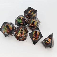 7pcs Dragon Eyes Resin Polyhedral Dice Set for RPG
