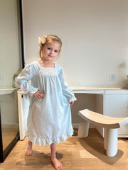Girls Ruffle Trim Princess Dress Pajamas Kids Nightdress