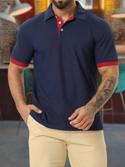 Men's Short Sleeve Lapel Shirt for Summer Golf