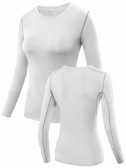 3pcs Solid Round Neck Sports Top Long Sleeve Yoga T-shirt