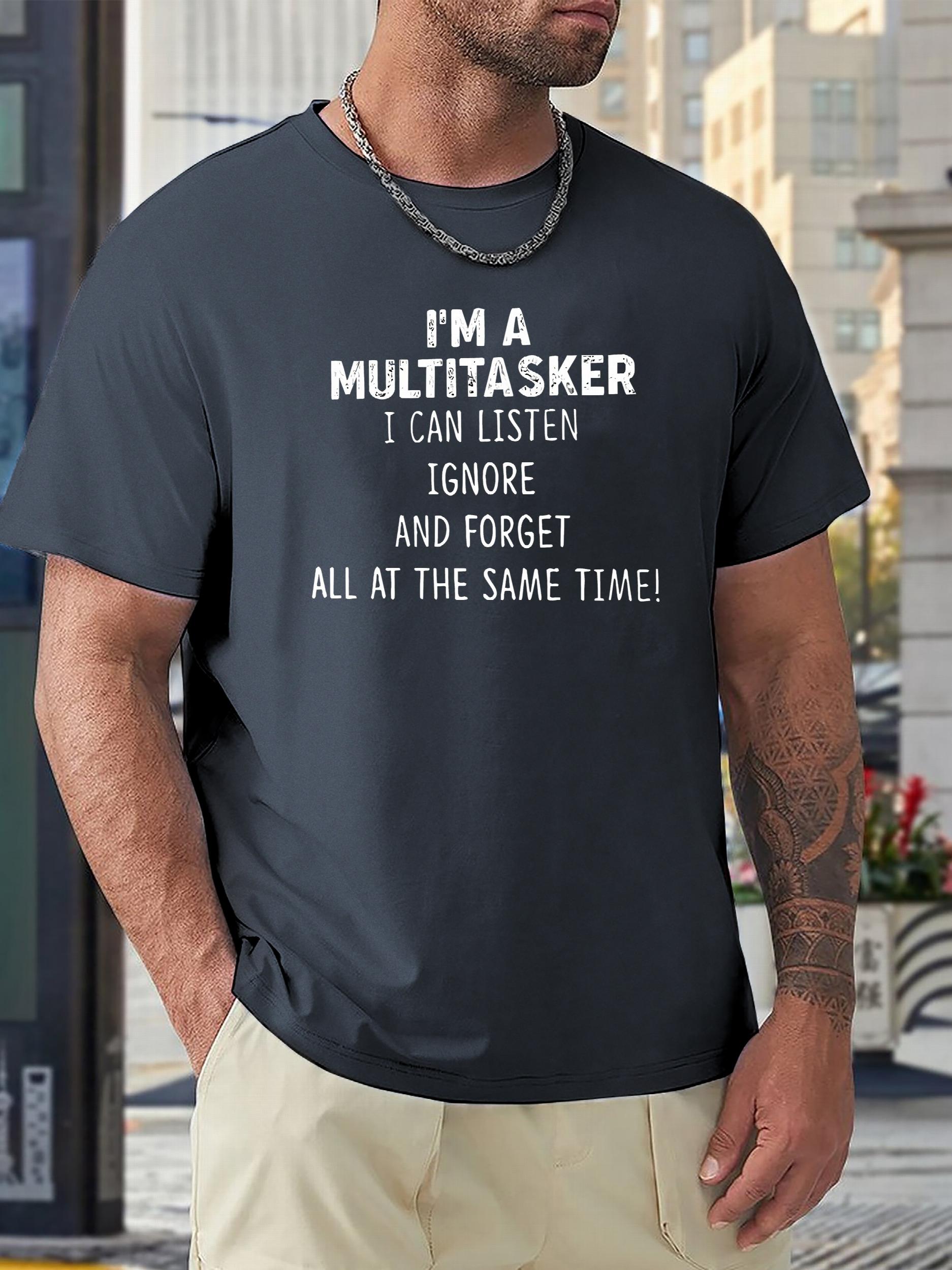 Funny Multitasker Pattern Print Men's T-shirt