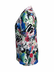 Graffiti Print Long Sleeve Blazer