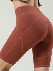 Women's High Waist Tight Pants Running Sports Fitness Pants Bike Shorts