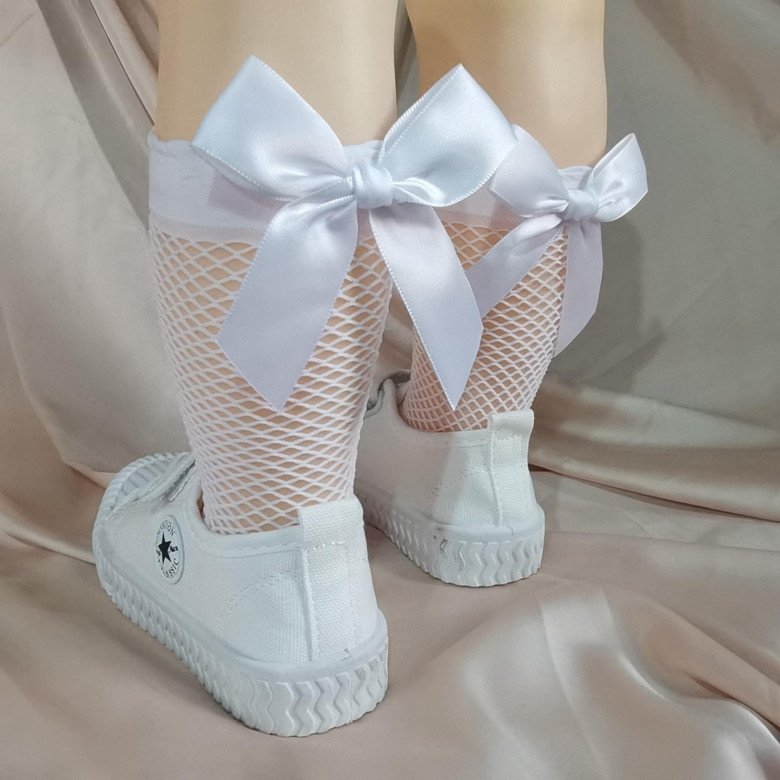 Comfy Mesh Socks with Bowknot - Stylish & Breathable