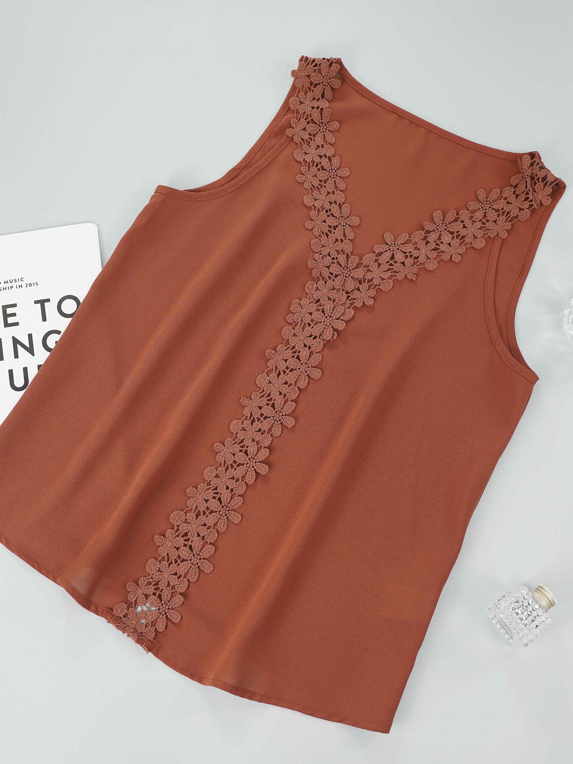 Sexy Lace Splicing V Neck Cami Top