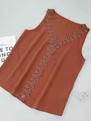 Sexy Lace Splicing V Neck Cami Top