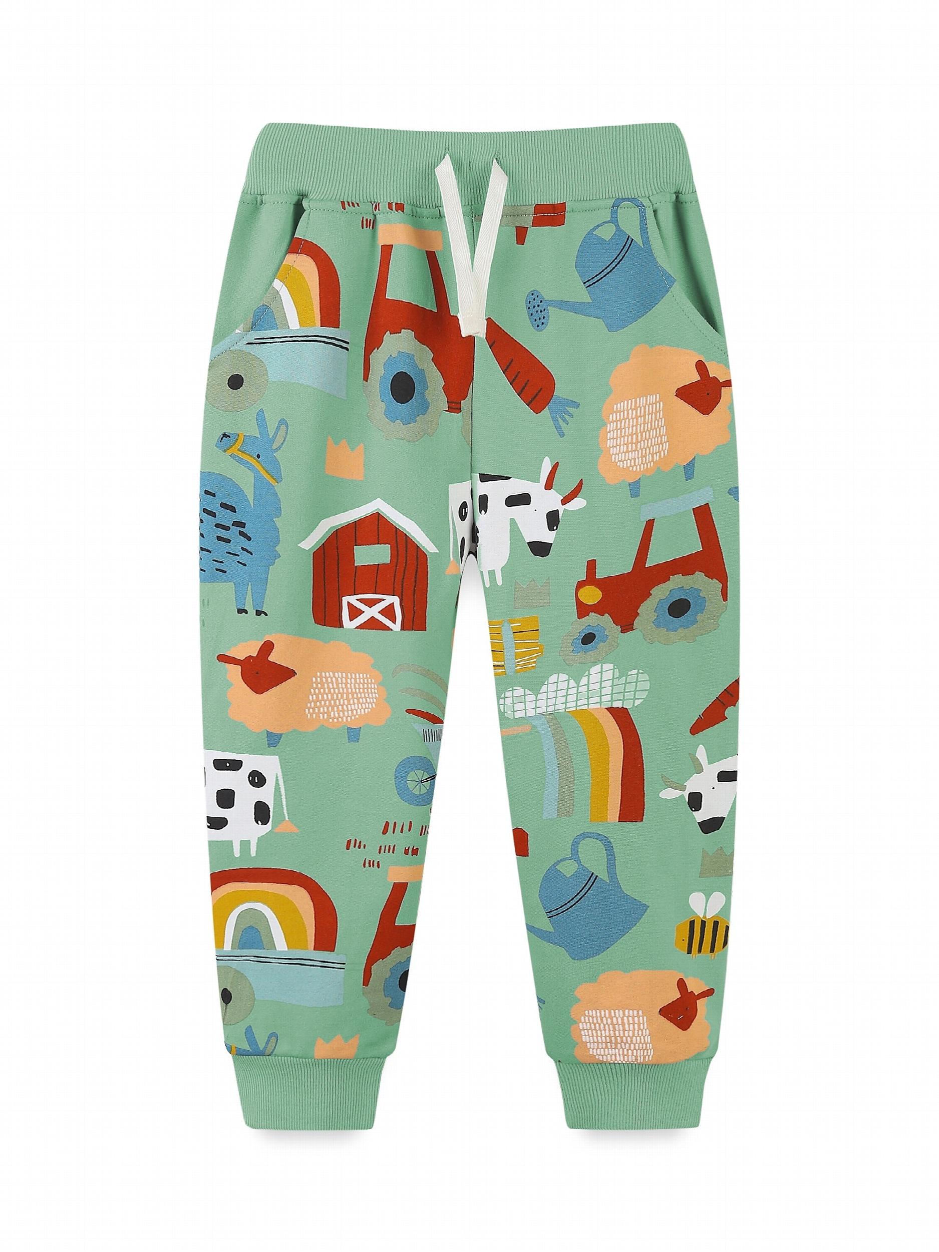 Cartoon House And Car Boys Sweatpants