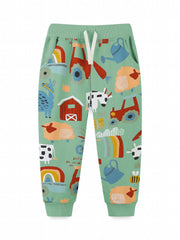 Cartoon House And Car Boys Sweatpants