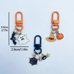 Creative Witch Pumpkin Spider Bat Keychain Wallets Backpacks Car Keys Pendant