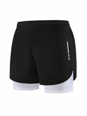 Men's Double Layer Elastic Quick Dry Shorts