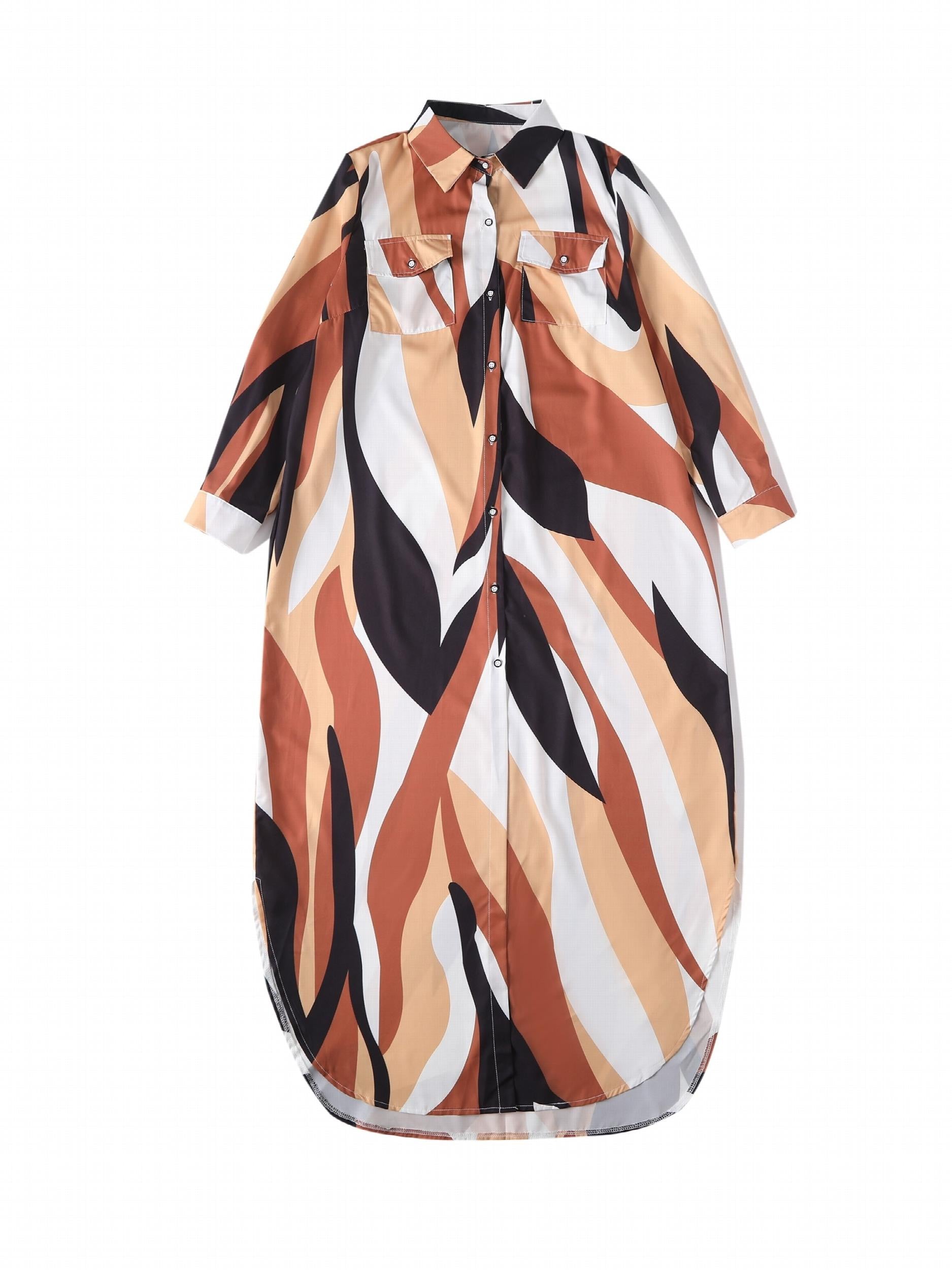 Colorblock Stripe Long Sleeve Shirt Dress