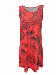 Tropical Print Tank Dress Sleeveless Summer Vacation Casual Dress