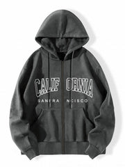 Letter Graphic Hooded Sports Sweatshirt for Women