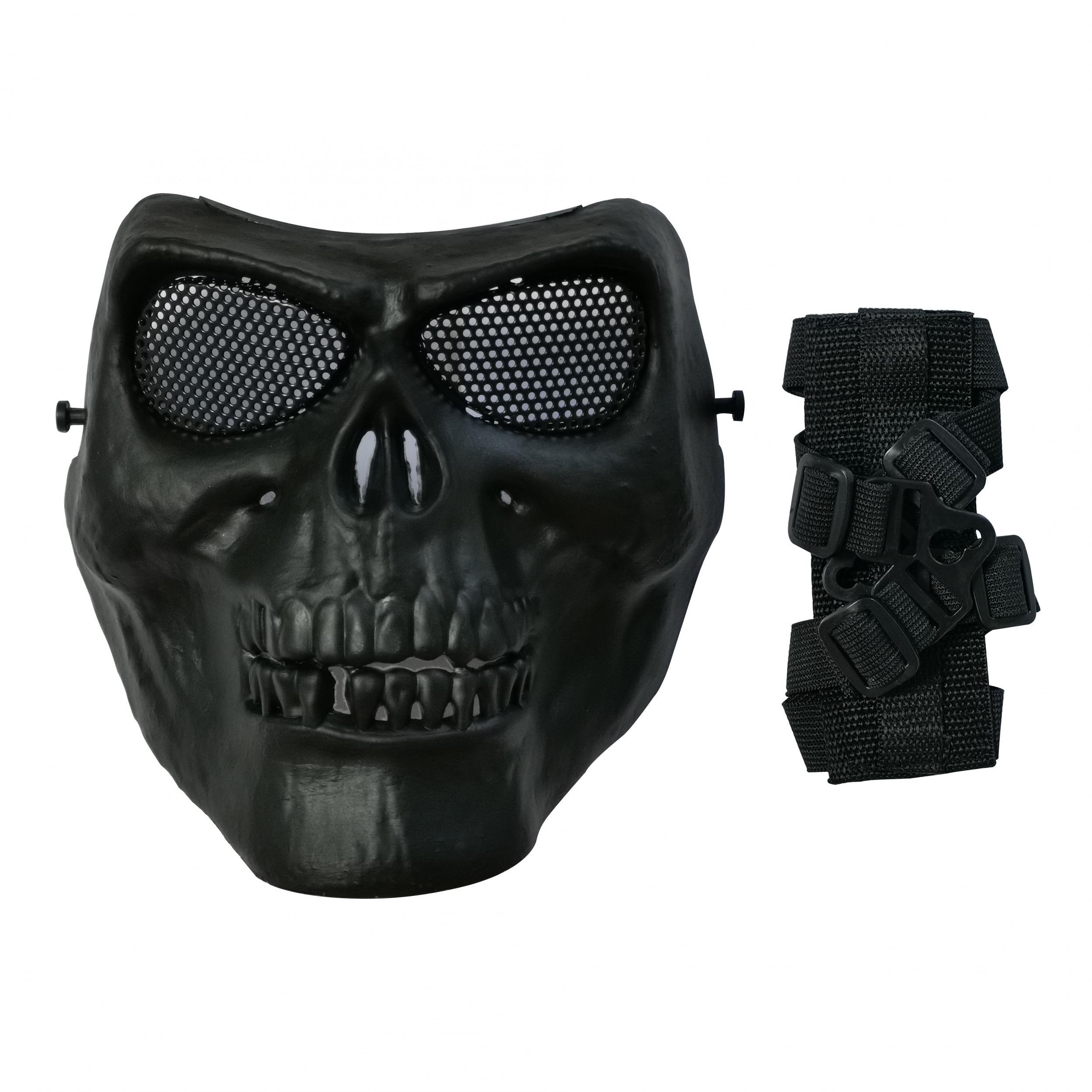 Skull Skeleton Devil Half Face Airsoft Mask Halloween Cosplay Props