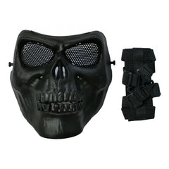 Skull Skeleton Devil Half Face Airsoft Mask Halloween Cosplay Props