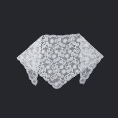 Vintage Lace Triangle Scarf Solid Wave Sun Embroidery Mantilla Head Covering