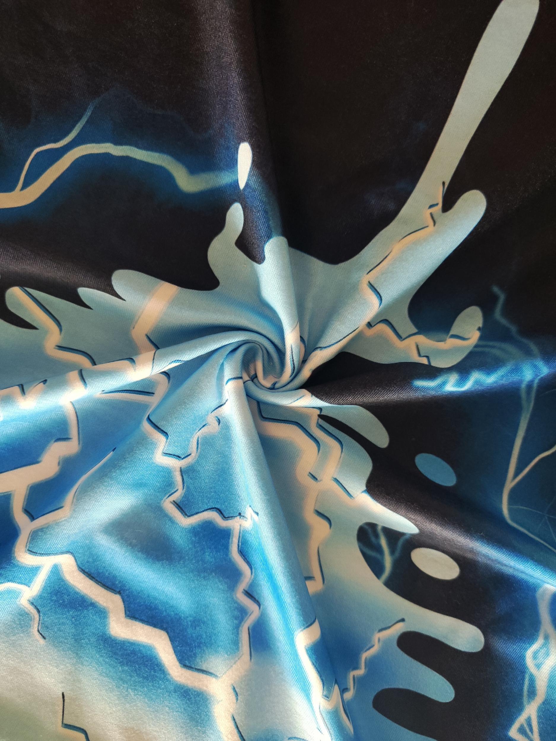 Lightning Pattern T shirt Men's Casual Street Style Tee Shirt