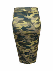 Camo Print High Waist Slim Skirt for Women