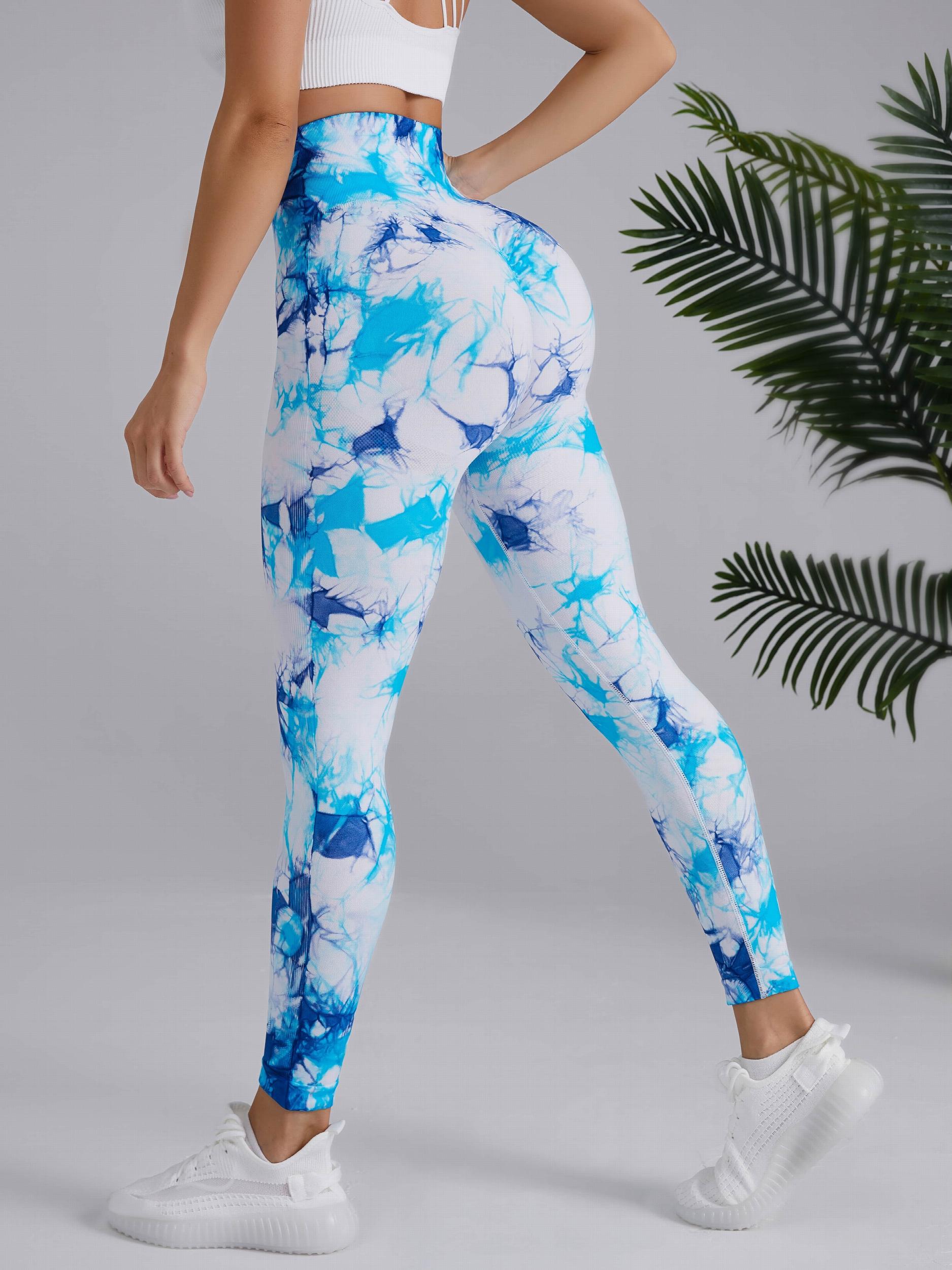 3pcs Tie Dye High Waist Yoga Sports Leggings