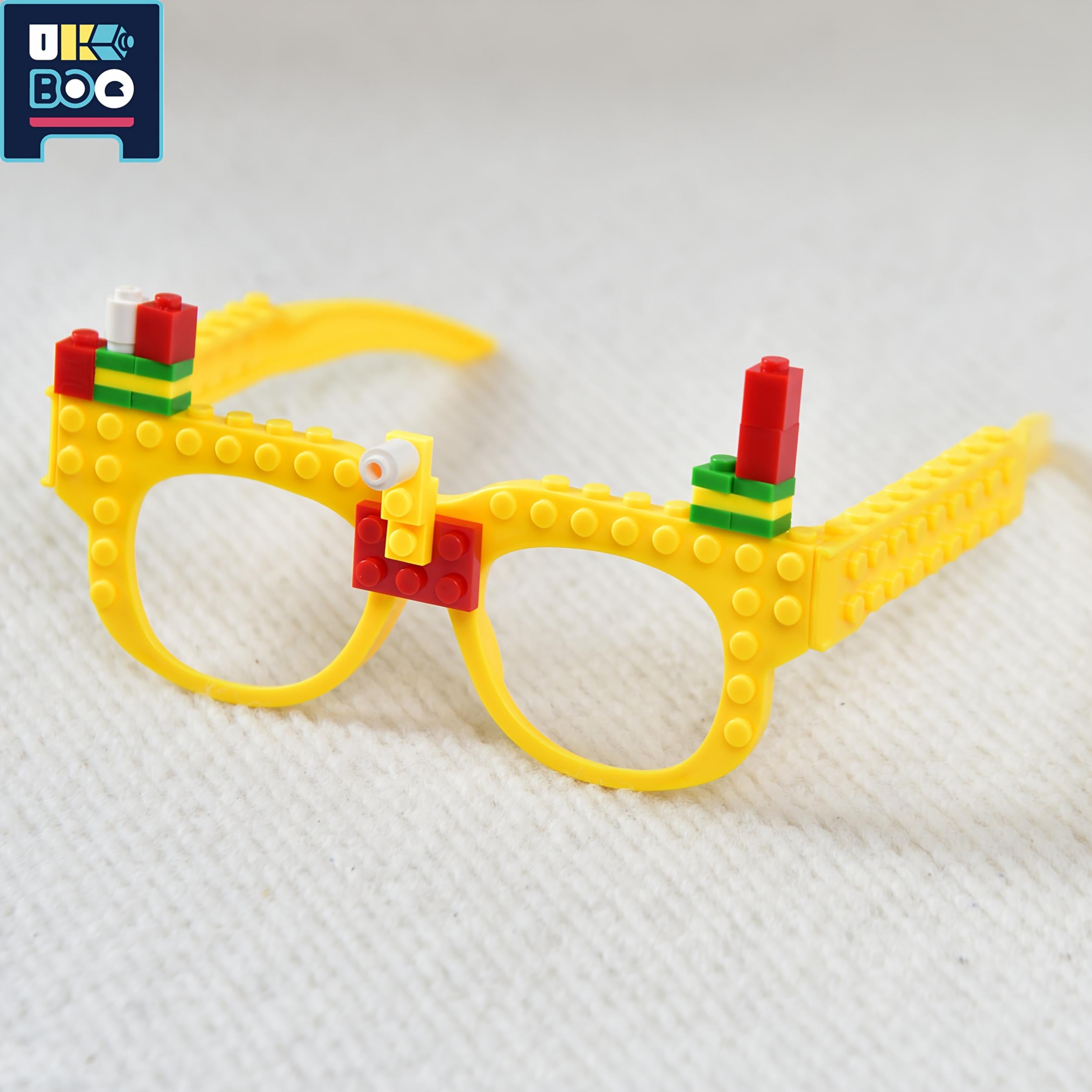 UKBOO DIY Building Bricks Glasses Toy for Kids - Colorful ABS Plastic Blocks