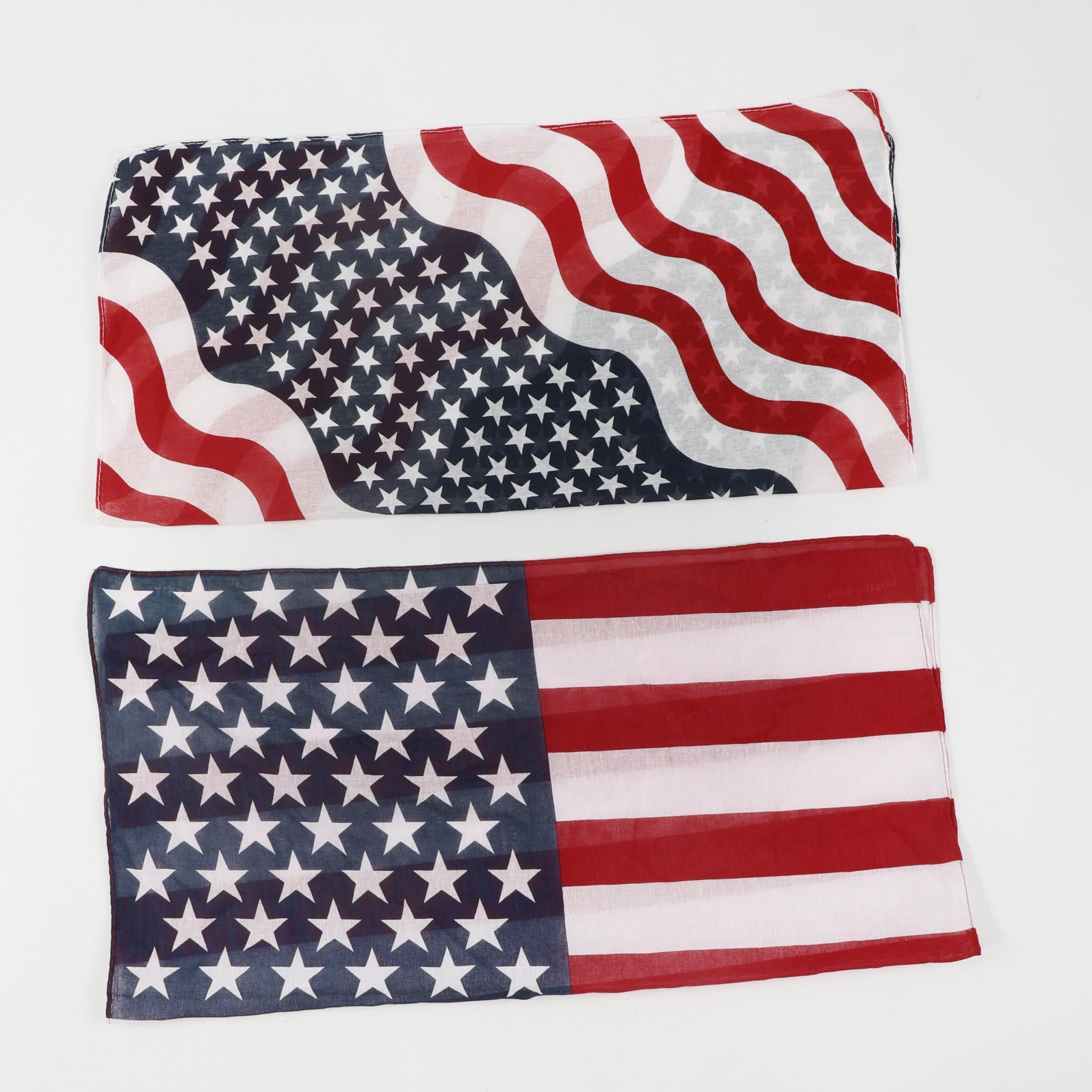 American Flag Print Bandana Hip Hop Square Scarf Cotton Unisex Head Wrap