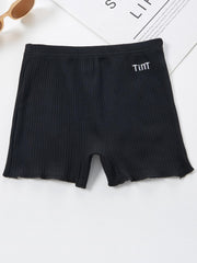 Girls Casual Letter Embroidery Short Leggings