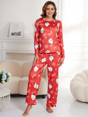 Christmas Lounge Set Long Sleeve Top & Pants Women's Sleepwear