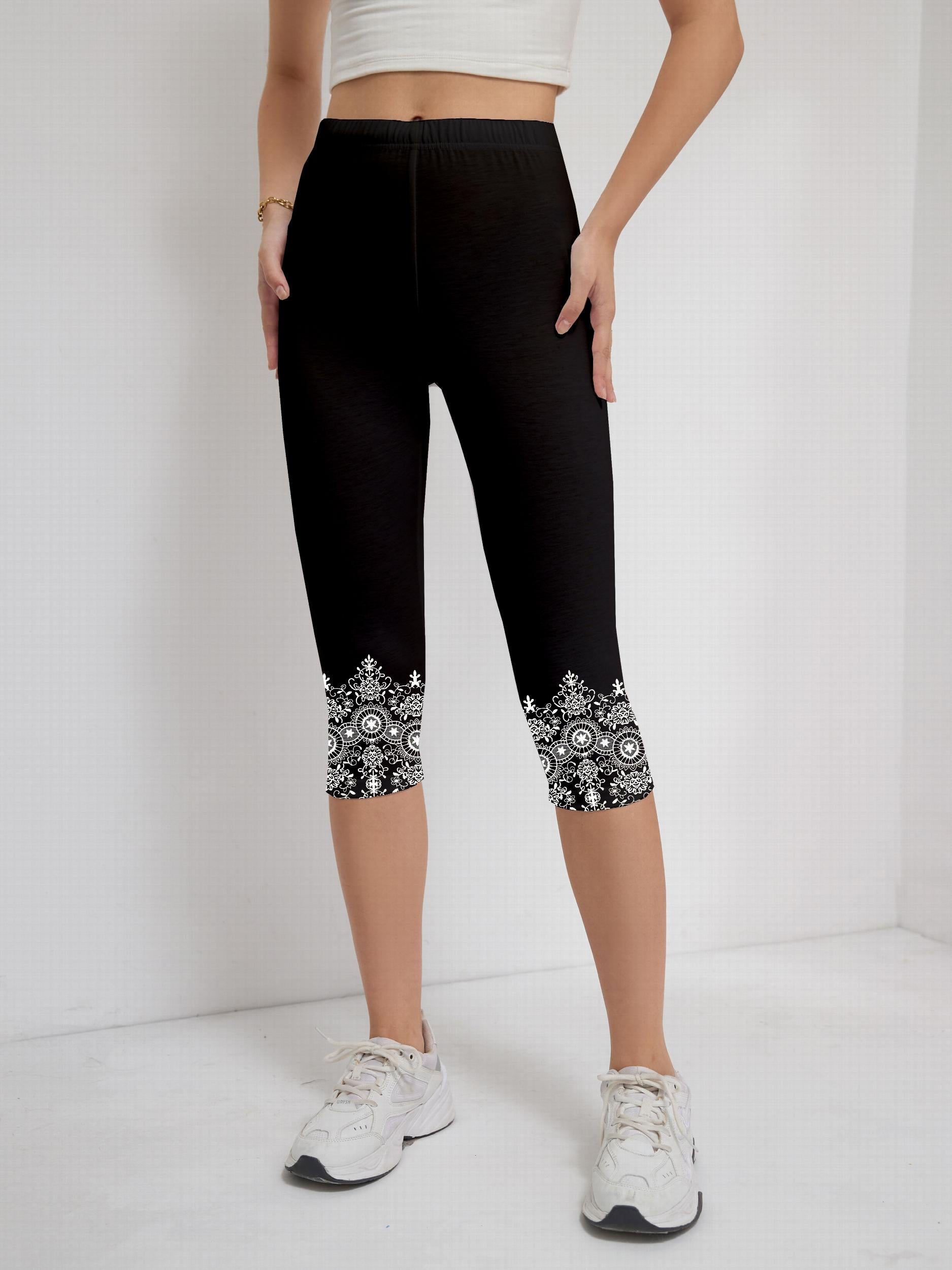 Tie Dye Print Cropped Leggings Skinny Casual Leggings