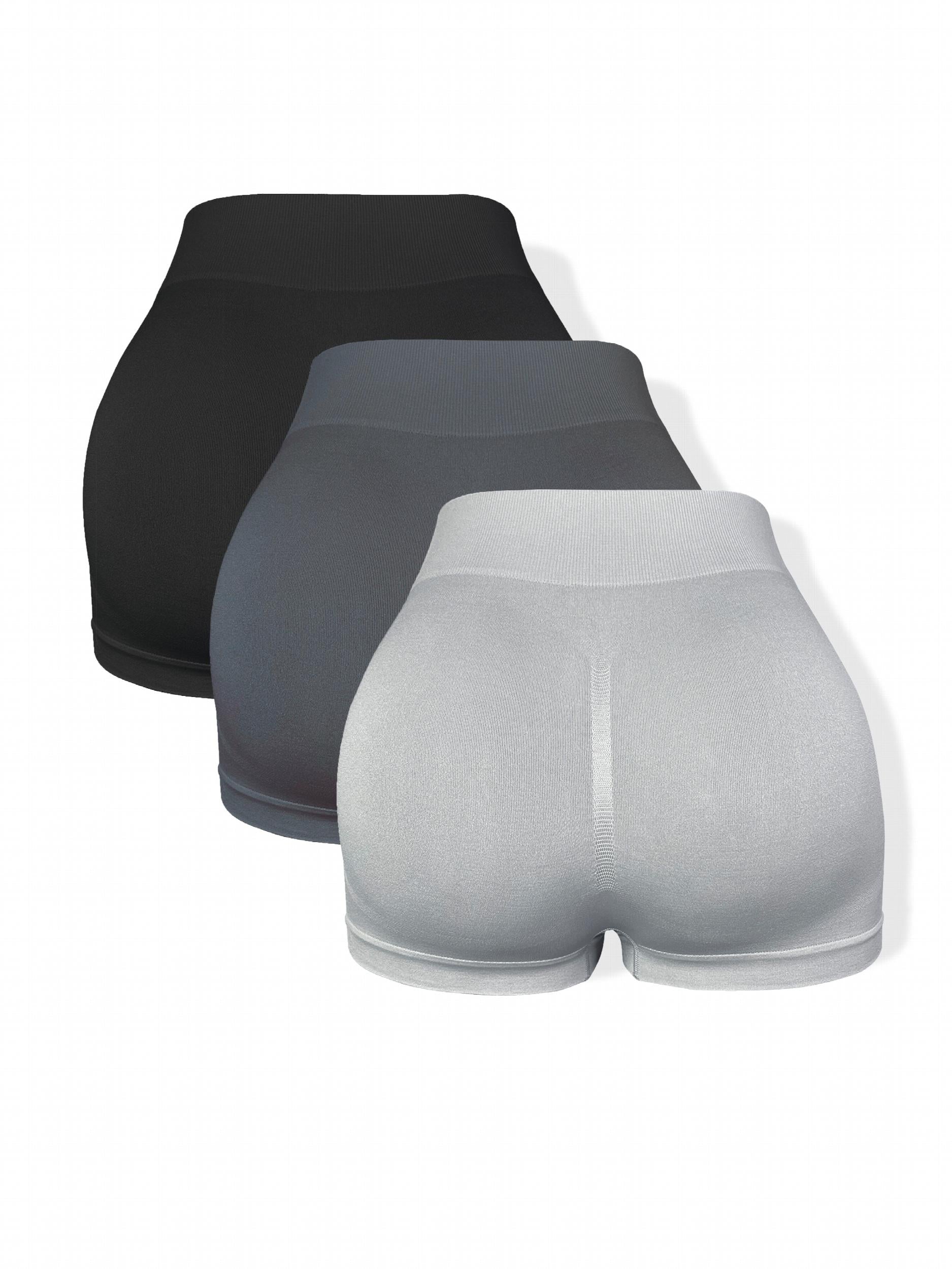 Seamless Hip Lifting Yoga Sports Shorts Solid Workout Biker Shorts