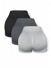Seamless Hip Lifting Yoga Sports Shorts Solid Workout Biker Shorts
