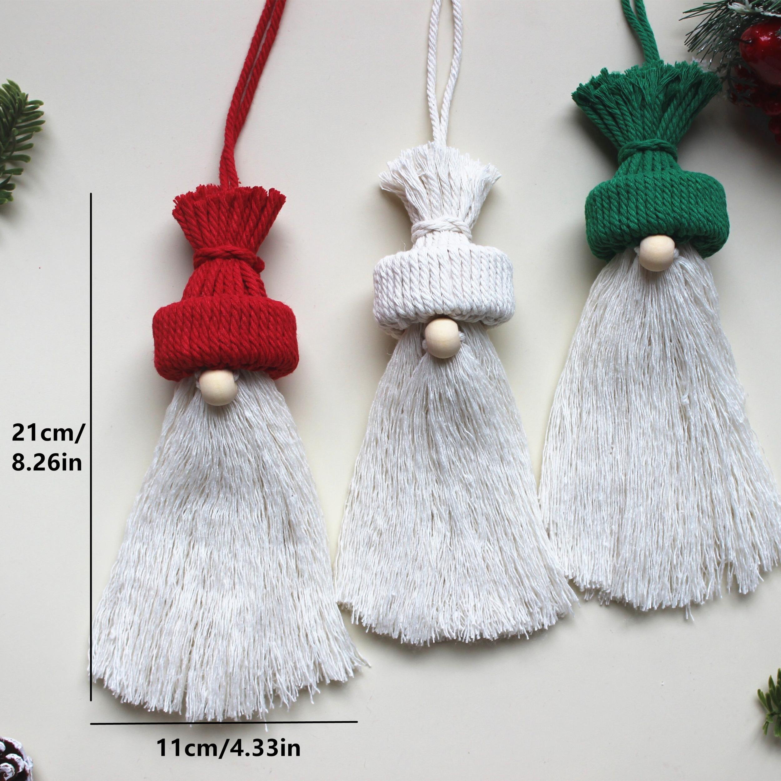 3pcs Macrame DIY Kit Christmas Santa Knitting Craft Perfect Gift