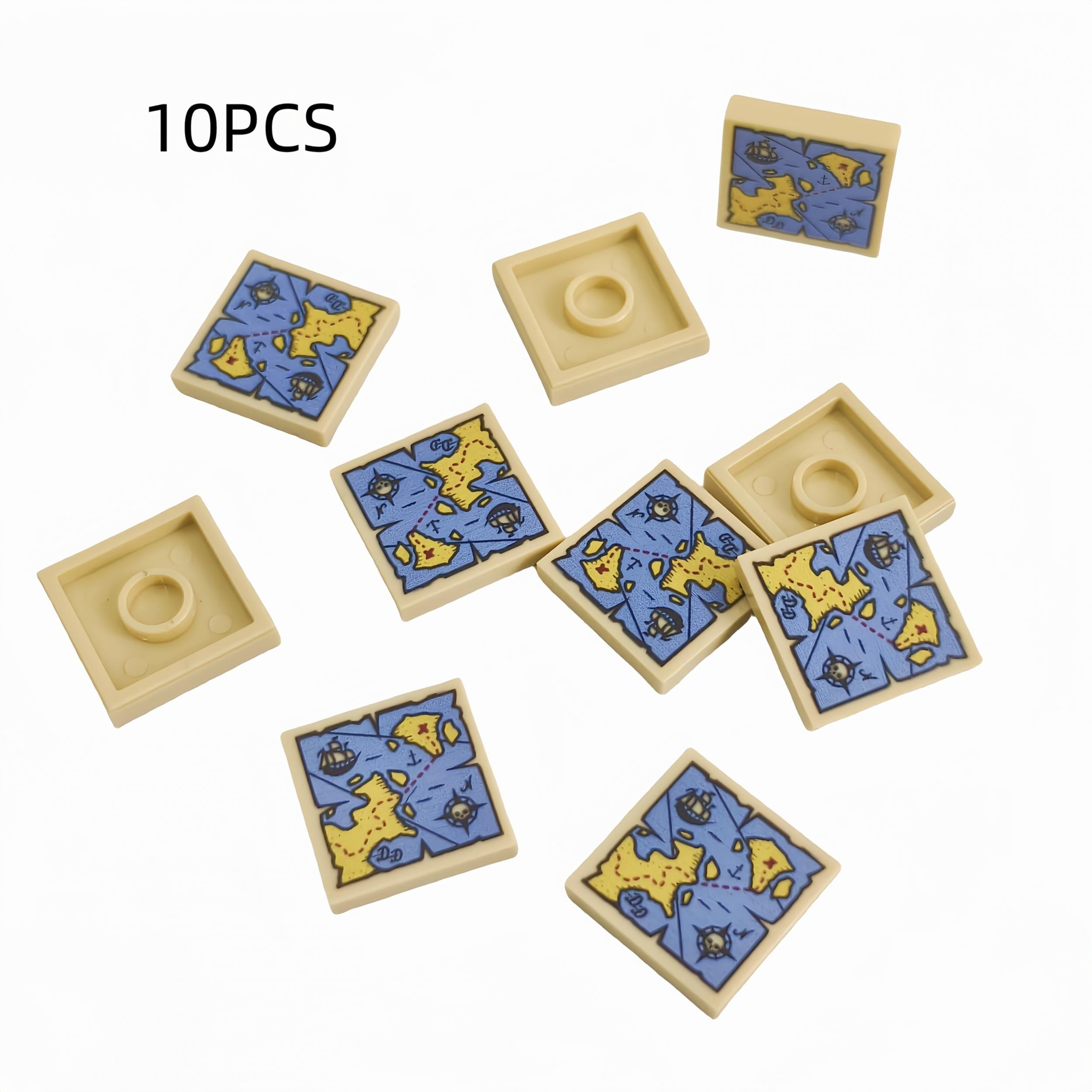 10pcs Brick Print Treasure Map Building Blocks Set