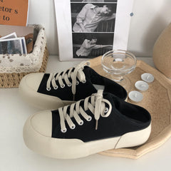 Colorblock Lace Up Platform Sneakers Low Top Women's Shoe
