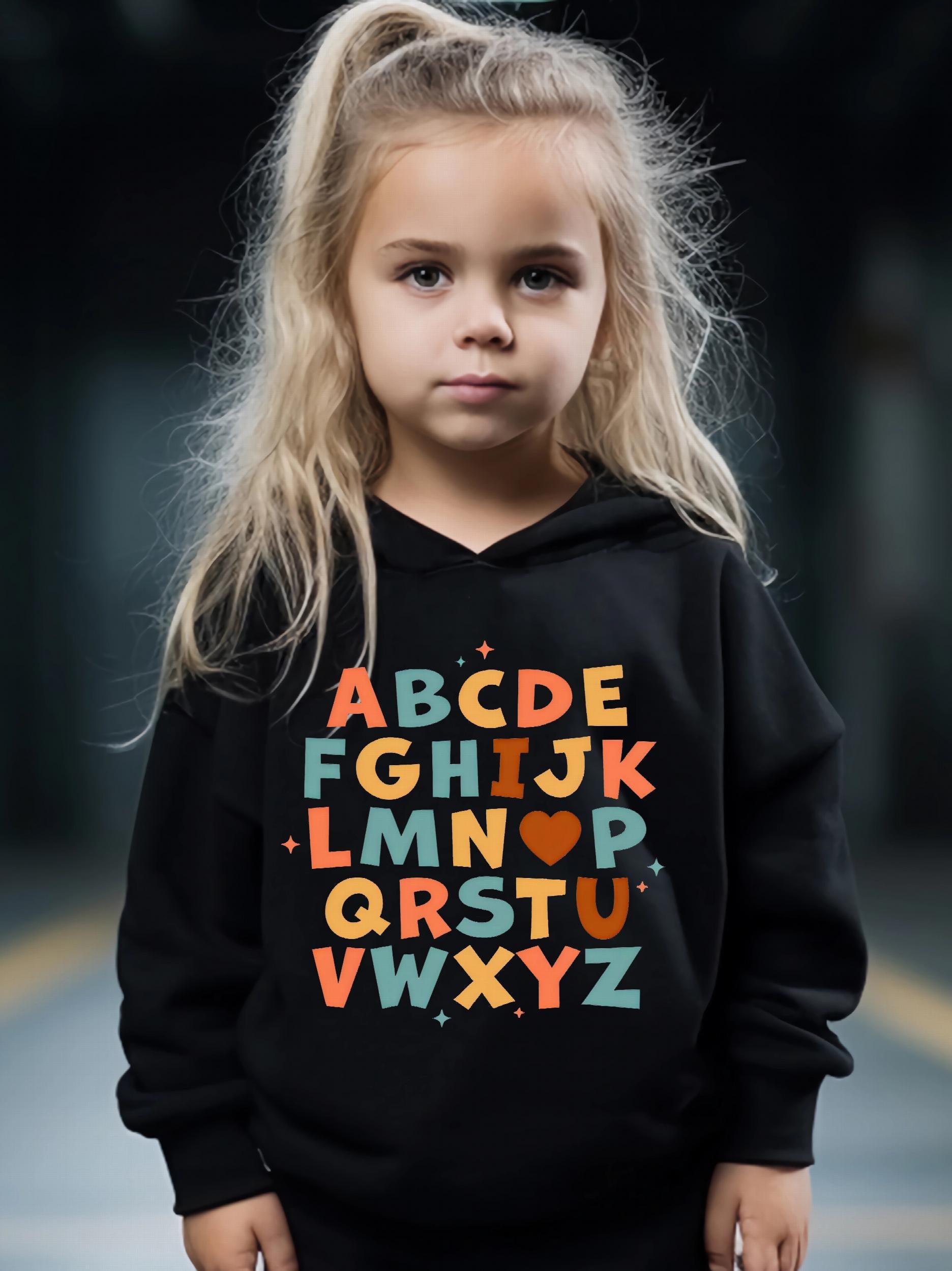 2pcs Sweet Alphabet Graphic Hoodies Pants Set Outfits Spring Fall