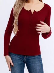 Sexy Button Front Bodysuit with Notched Neck